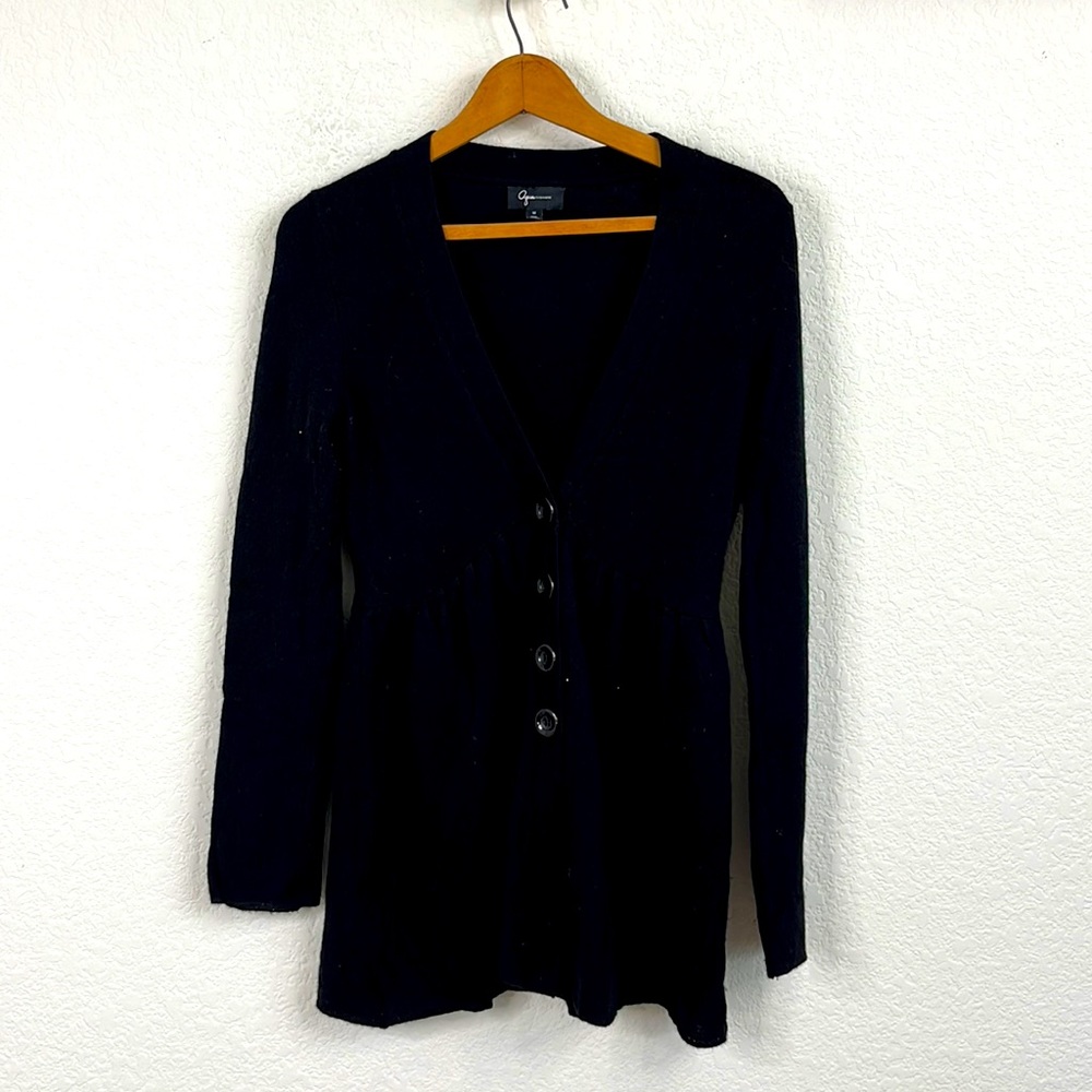 Aqua Cashmere V Neck Peplum Cadigan Sweater - Picture 1 of 6